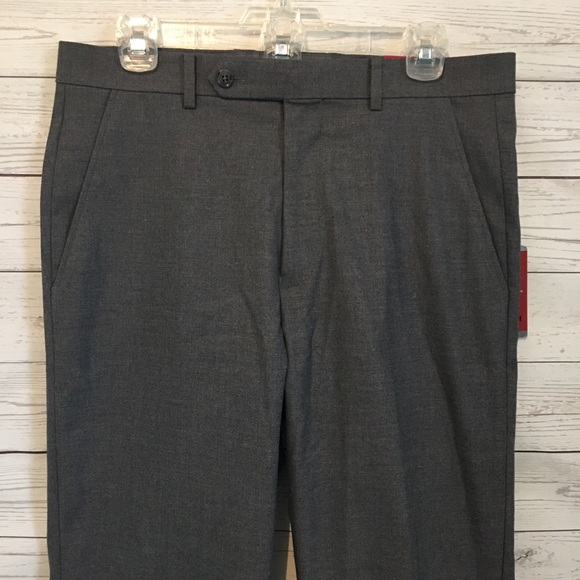 Alfani Grey Slim Fit Performance Stretch Pants 32 - Picture 2 of 5
